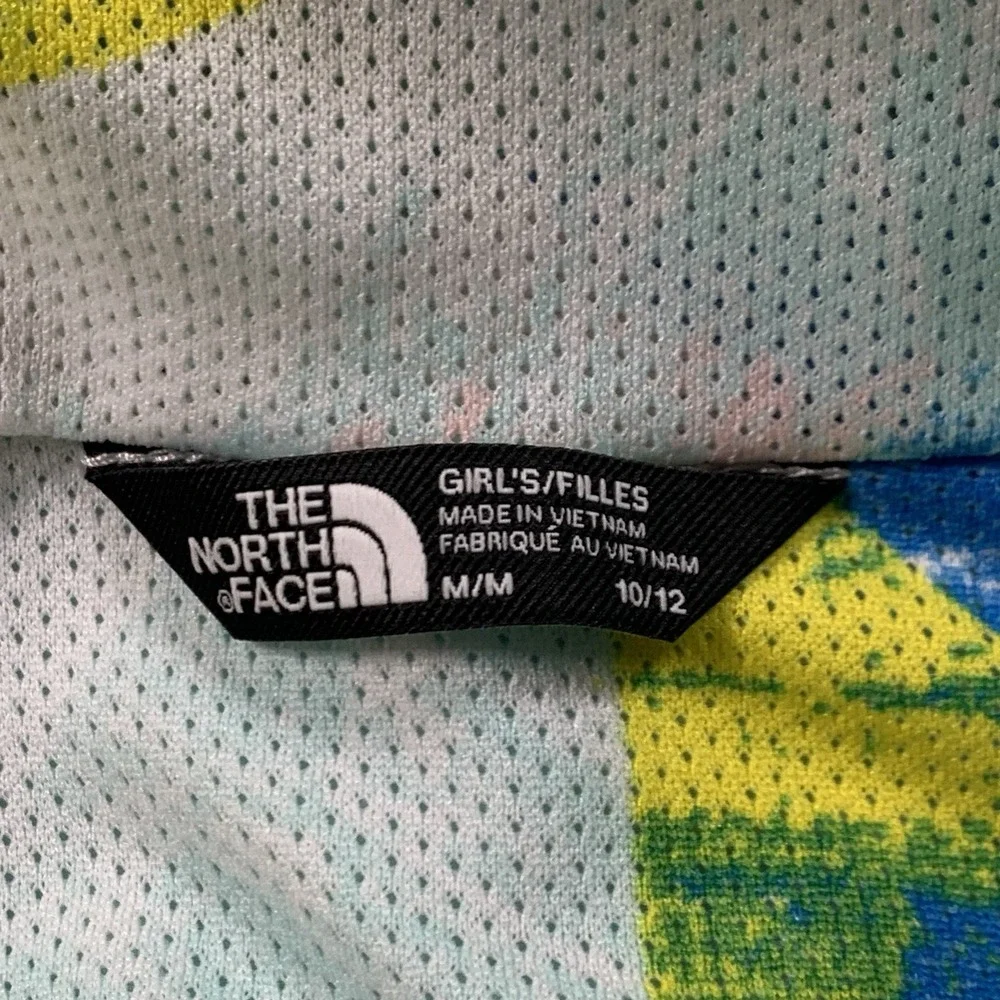The North Face Windwall Jacket Girls Medium Mint Green Packable Pockets‎ EUC